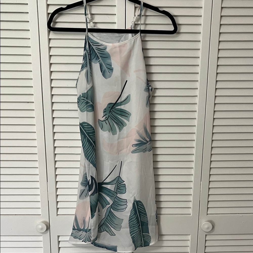 Tropical Leaf Print Dress